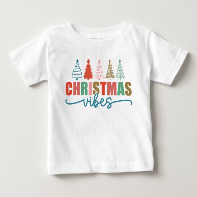 Weihnachtsmäntel - farbenfrohe Urlaubsmuster Baby T-shirt (Vorderseite)