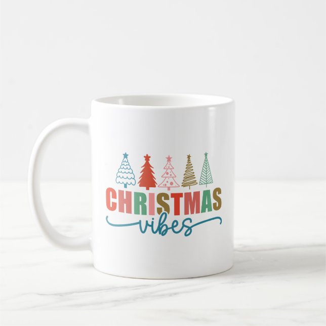 Weihnachtsmäntel - farbenfrohe Urlaubsmuster Kaffeetasse (Links)
