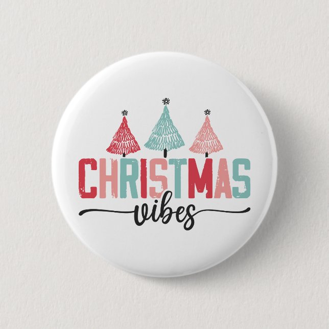 Weihnachtsmäntel - festes Baumdesign Button (Vorderseite)