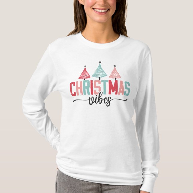 Weihnachtsmäntel - festes Baumdesign T-Shirt (Vorderseite)