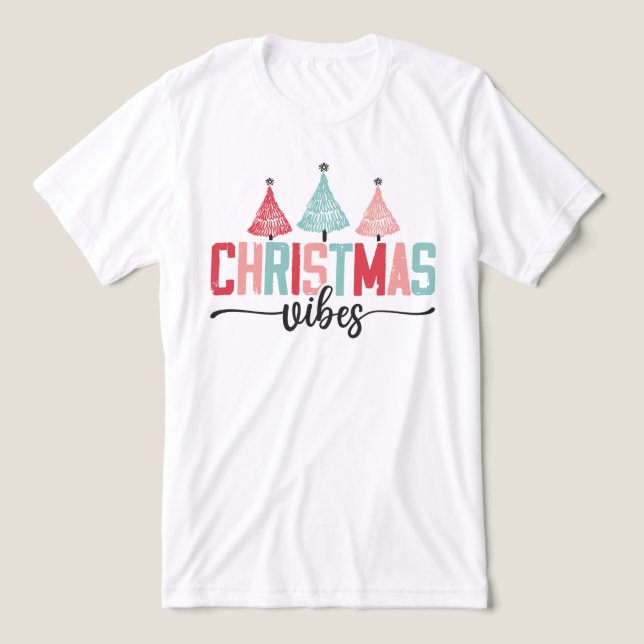 Weihnachtsmäntel - festes Baumdesign Tri-Blend Shirt (Design Vorderseite)