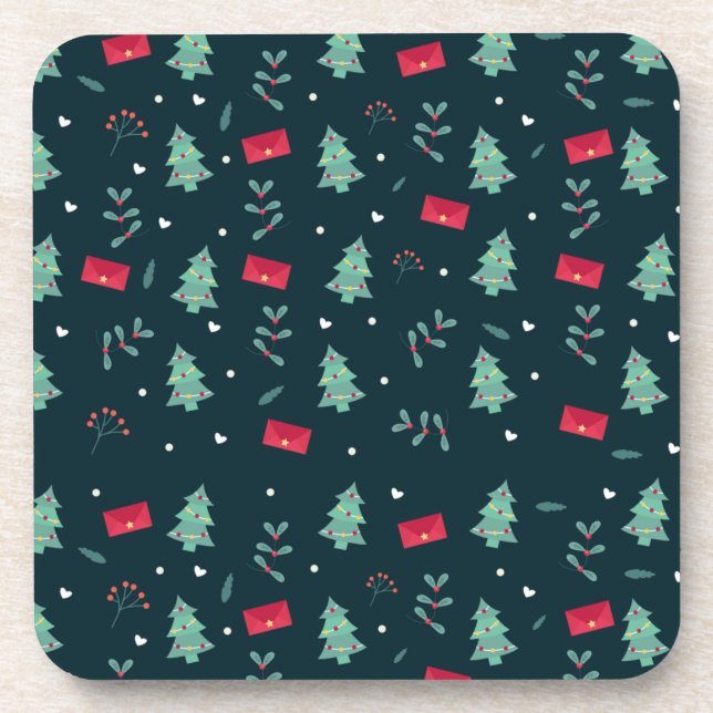 Weihnachtsmäntel & Geschenke Getränkeuntersetzer (Vorderseite)