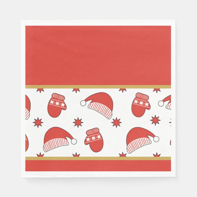 Weihnachtsmäntel und Mitten Serviette (Vorderseite)