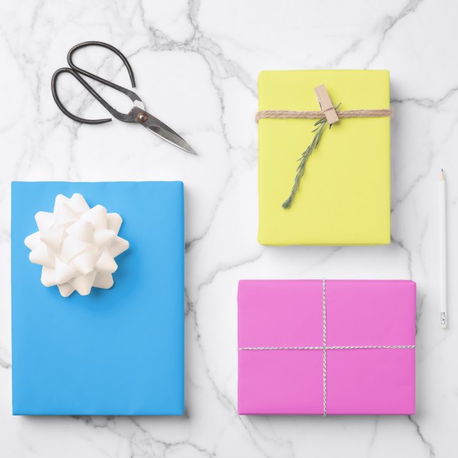 Weihnachtsmärchen blau rosa gelb geschenkpapier set (Vorderseite)
