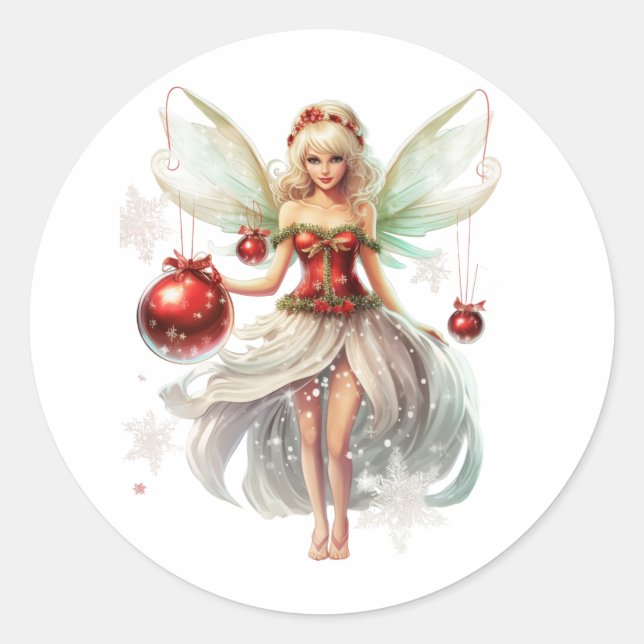 Weihnachtsmärchen Runder Aufkleber (Vorderseite)