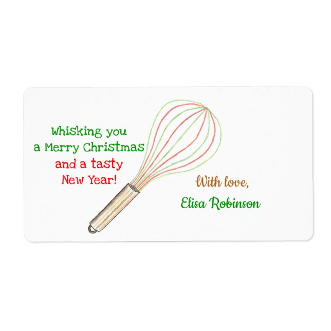 Weihnachtsmarke / Backlabel (rot grün) (Vorne)