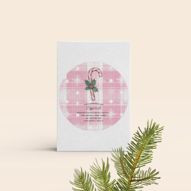 Weihnachtsmarke für hausgemachte Seife Runder Aufkleber (Von Creator hochgeladen)