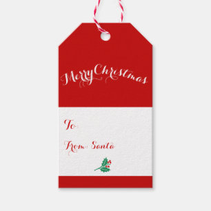 Weihnachtsmarken in rot und weiß geschenkanhänger
