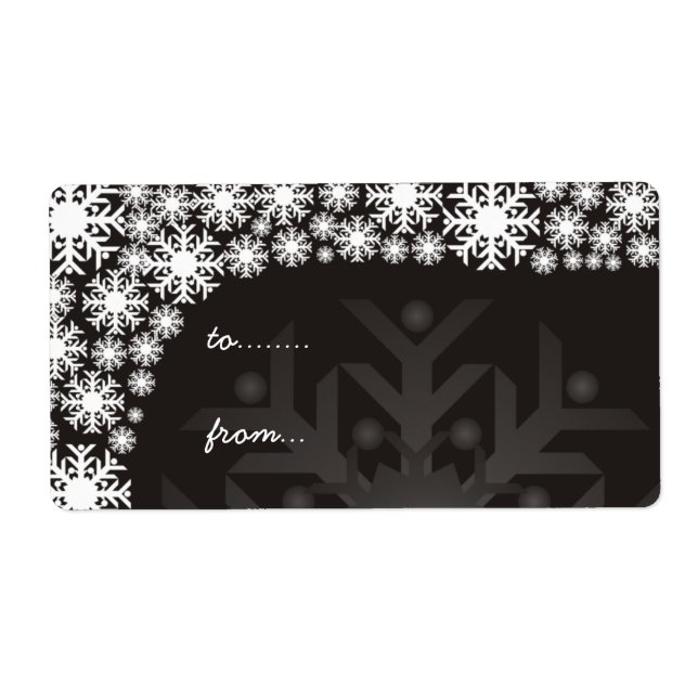 Weihnachtsmarken - Schwarze und weiße Schneeflocke (Vorne)