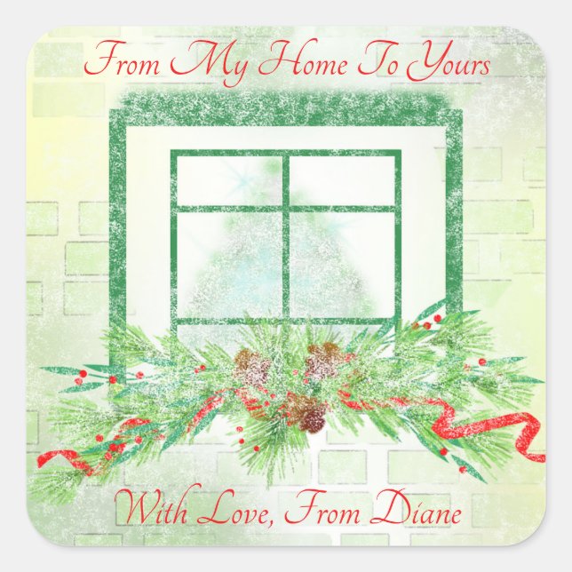Weihnachtsmarkierungen Quadratischer Aufkleber (Vorderseite)