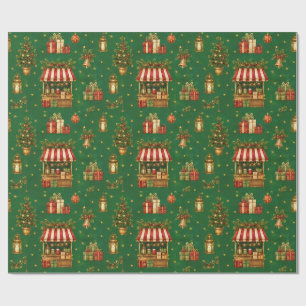 Weihnachtsmarkt des alten Europa Geschenkpapier