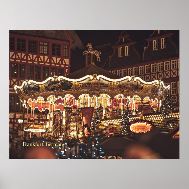 Weihnachtsmarkt, Frankfurt, Deutschland Poster (Vorne)