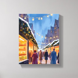 Weihnachtsmarkt Frohe Weihnachten Malerei Leinwanddruck