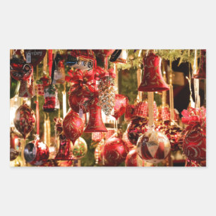 Weihnachtsmarkt Hanging Baubles Nürnberg Rechteckiger Aufkleber