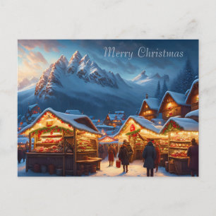 Weihnachtsmarkt in den Bergen - Sonderurlaub Postkarte