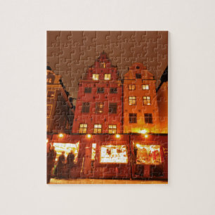 Weihnachtsmarkt in Stockholm, Schweden Puzzle