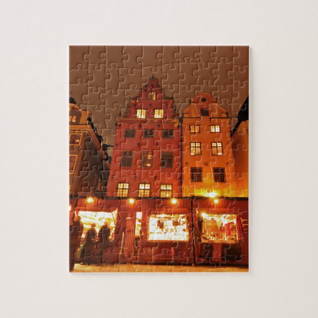 Weihnachtsmarkt in Stockholm, Schweden Puzzle (Vertikal)