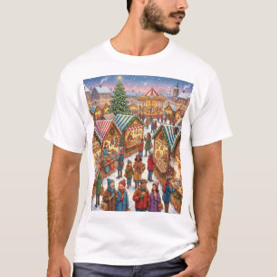 Weihnachtsmarkt-Magie – Ein Festlicher Marktplatz T-Shirt