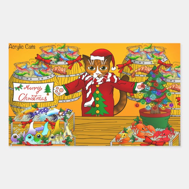 Weihnachtsmarkt Rechteckiger Aufkleber (Vorderseite)