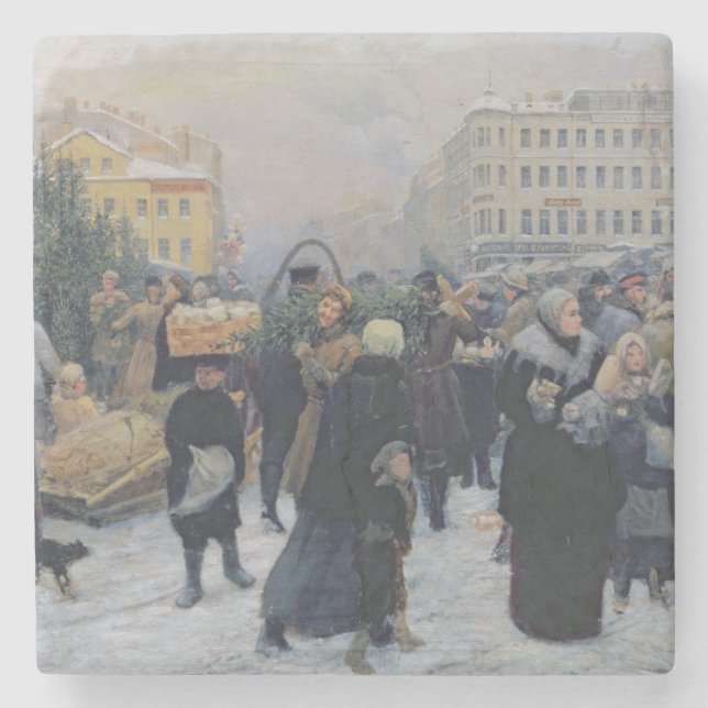 Weihnachtsmarkt Steinuntersetzer (Vorderseite)