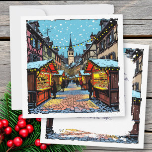 Weihnachtsmarkt Strasbourg, Frankreich Personalisi Feiertagskarte