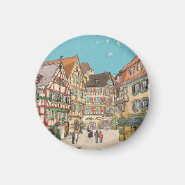 Weihnachtsmarkt Straßburg Frankreich Retro inspiri Magnet