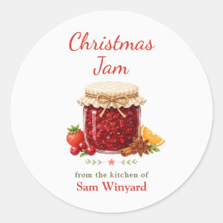Weihnachtsmarmelade aus der Küche von Label Runder Aufkleber
