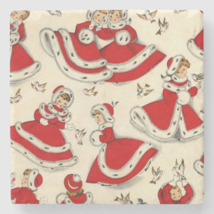 Weihnachtsmarmorsteinuntersetzer, Vintage Steinuntersetzer