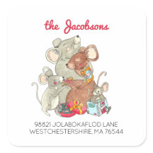 Weihnachtsmäschenfamilie von vier Rücksendeadresse