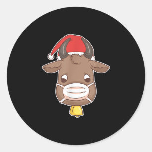 Weihnachtsmaske Kuh Santa Wear Maske Viehzucht Runder Aufkleber