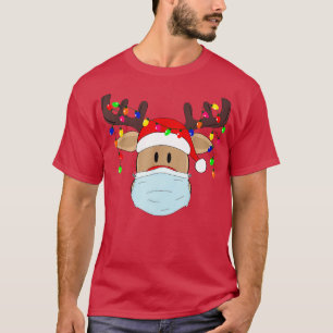 Weihnachtsmaske Niedlich Rudolph Reindeer Happy Ho T-Shirt