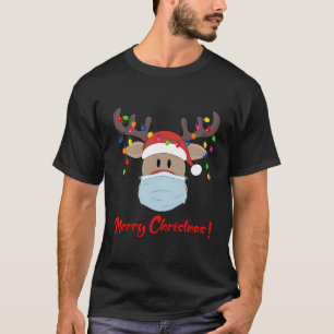 Weihnachtsmaske Niedlich Rudolph Reindeer Maske Sh T-Shirt