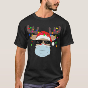 Weihnachtsmaske niedlich Rudolph Rentier Maske Shi T-Shirt