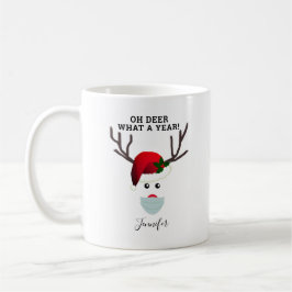 Weihnachtsmaske Reindeer Personalisiert Kaffeetasse