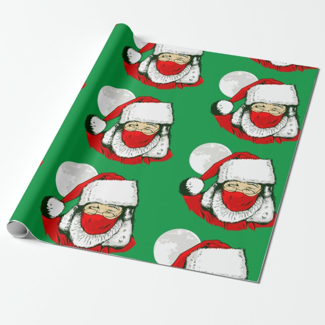 Weihnachtsmaske Santa Claus Moon Geschenkpapier (Ungerollt)