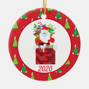 Weihnachtsmaske Santa Niedlich 2020 Keramik Ornament