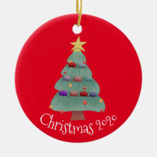 Weihnachtsmaske Tree Covid 2020 Keramik Ornament