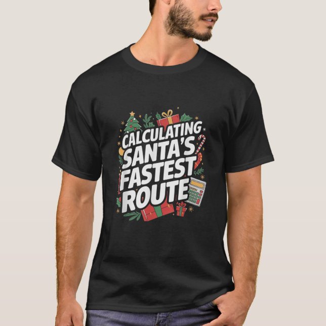 Weihnachtsmathematik Santa Route Mathematiker Xma T-Shirt (Vorderseite)