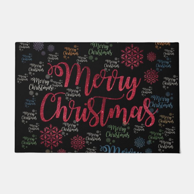 Weihnachtsmatte, frohe Weihnachten Fußmatte (Vorderseite)