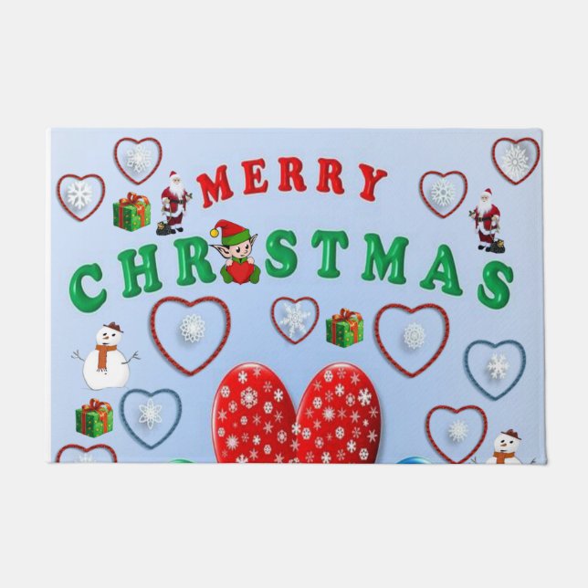 Weihnachtsmatte, frohe Weihnachten Fußmatte (Vorderseite)