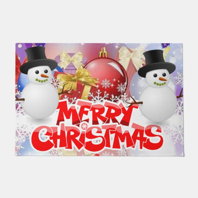 Weihnachtsmatte, frohe Weihnachten Fußmatte (Vorderseite)