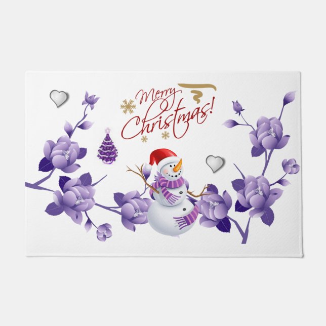 Weihnachtsmatte, frohe Weihnachten Fußmatte (Vorderseite)