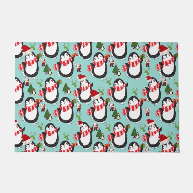 Weihnachtsmatte, Pinguin Fußmatte (Vorderseite)