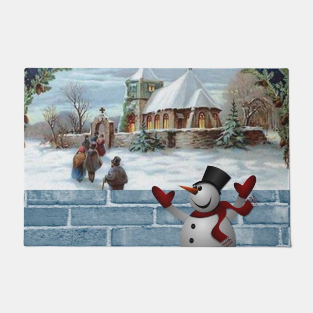 Weihnachtsmatte, Schneemann Fußmatte (Vorderseite)