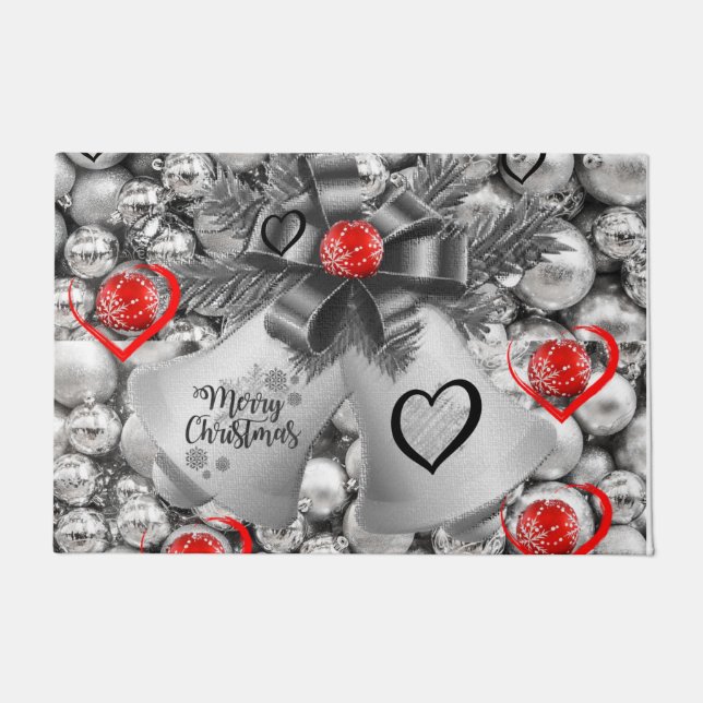 Weihnachtsmatte, Silberglocken Fußmatte (Vorderseite)