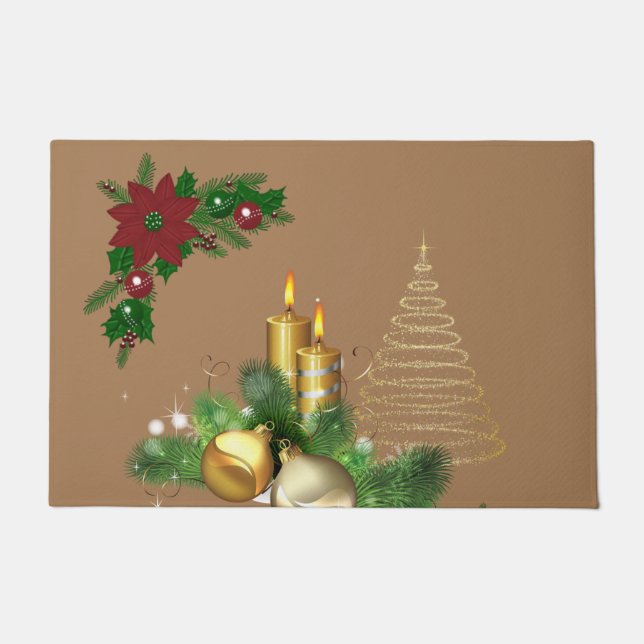 Weihnachtsmatte, Weihnachtskerze Fußmatte (Vorderseite)