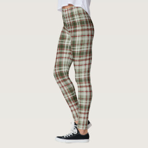 Weihnachtsmauerbeere und Loden tartan kariert Leggings