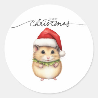 WEIHNACHTSMAUS-AUFKLEBER RUNDER AUFKLEBER