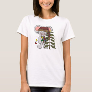 Weihnachtsmaus, die Baum verziert T-Shirt
