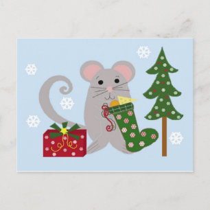 Weihnachtsmaus Feiertagspostkarte